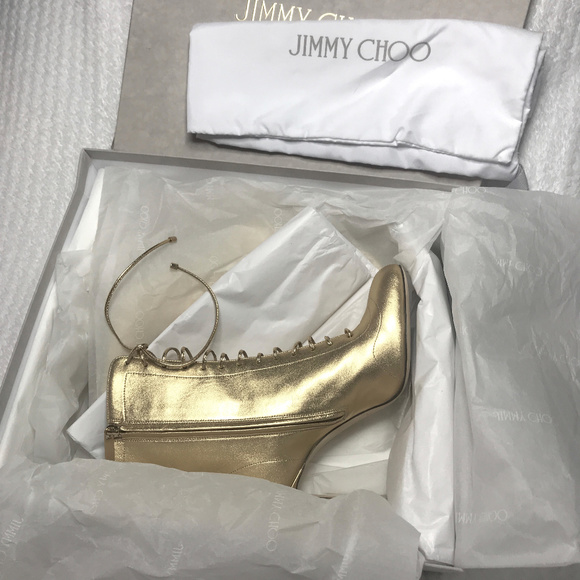 Jimmy Choo Lace Up Lamb Leather Boots/Bootie - Picture 7 of 7